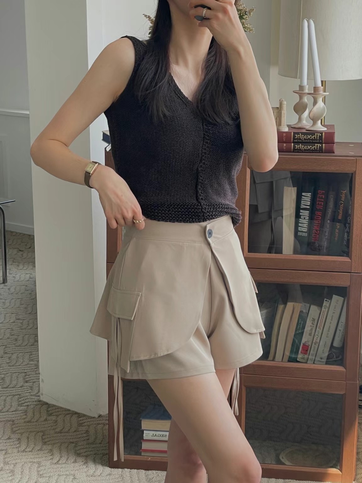 A.SOLE韓國直郵女裝新款熱賣休閑職業24春夏時尚真品裙褲J.A.D裙褲圖色1