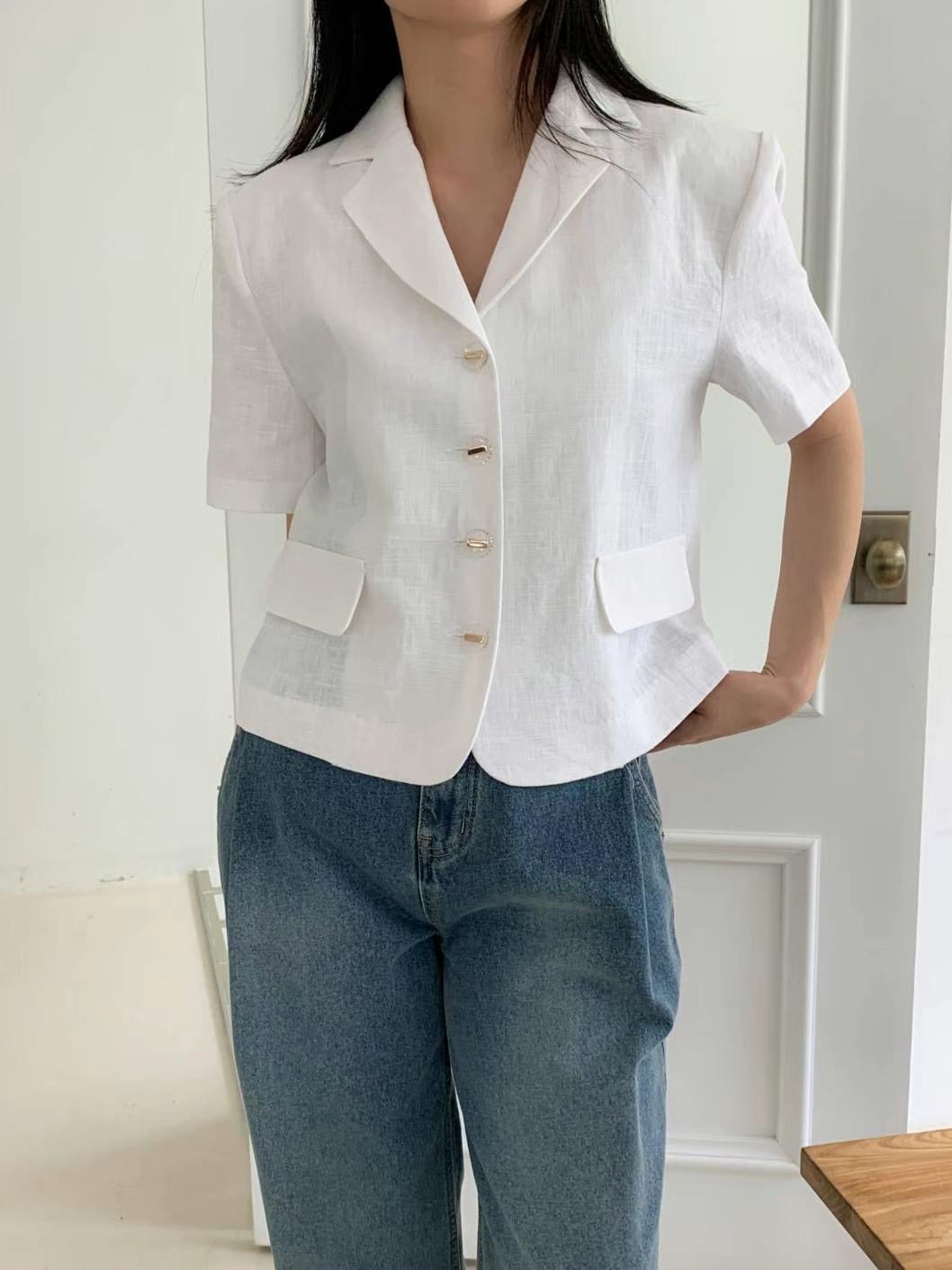 CIRCLE-써클-T韓國直郵女裝新款推薦人氣熱賣時尚夾克亞麻CIRCLE夾克