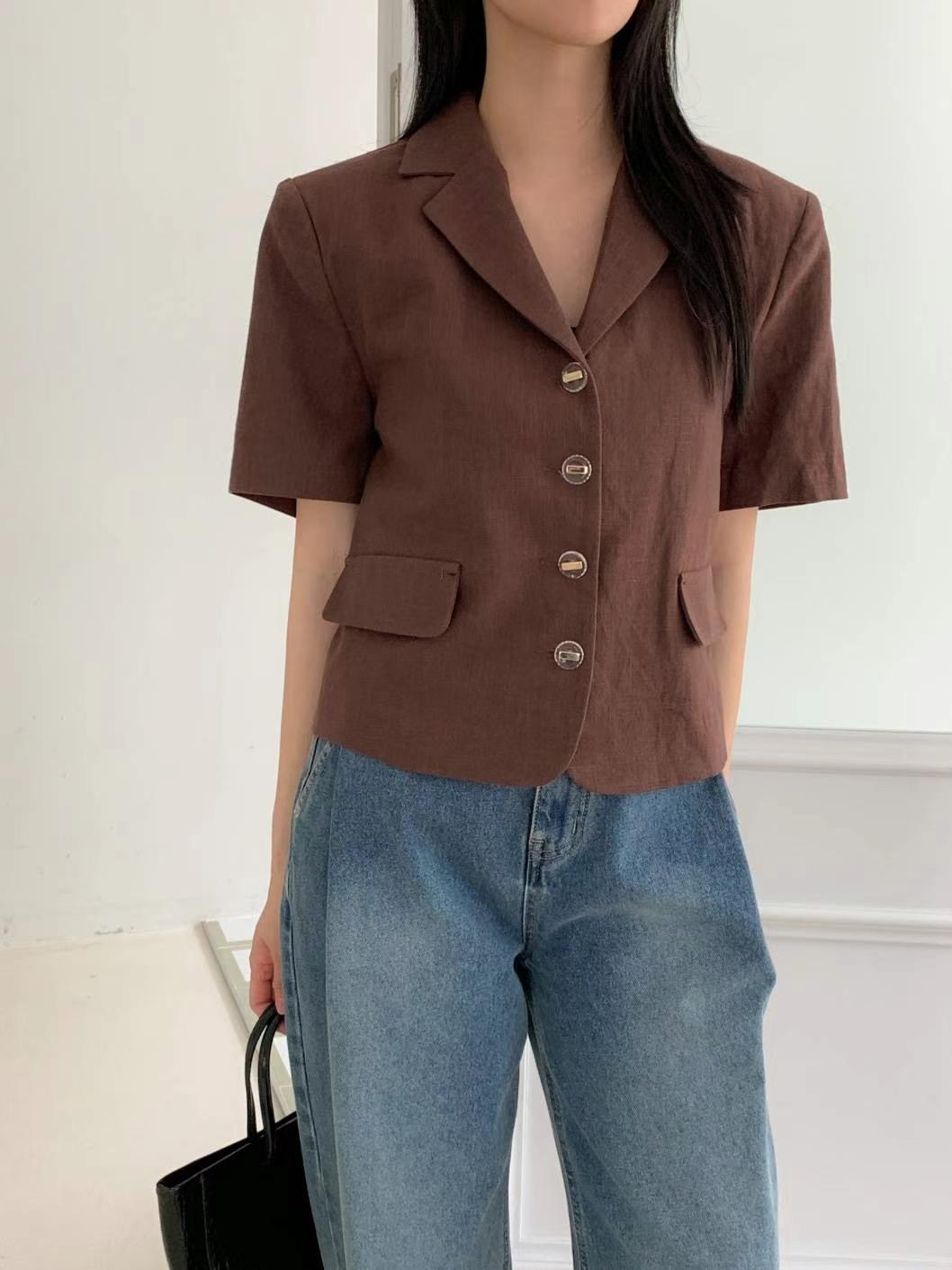 CIRCLE-써클-T韓國直郵女裝新款推薦人氣熱賣時尚夾克亞麻CIRCLE夾克圖色2