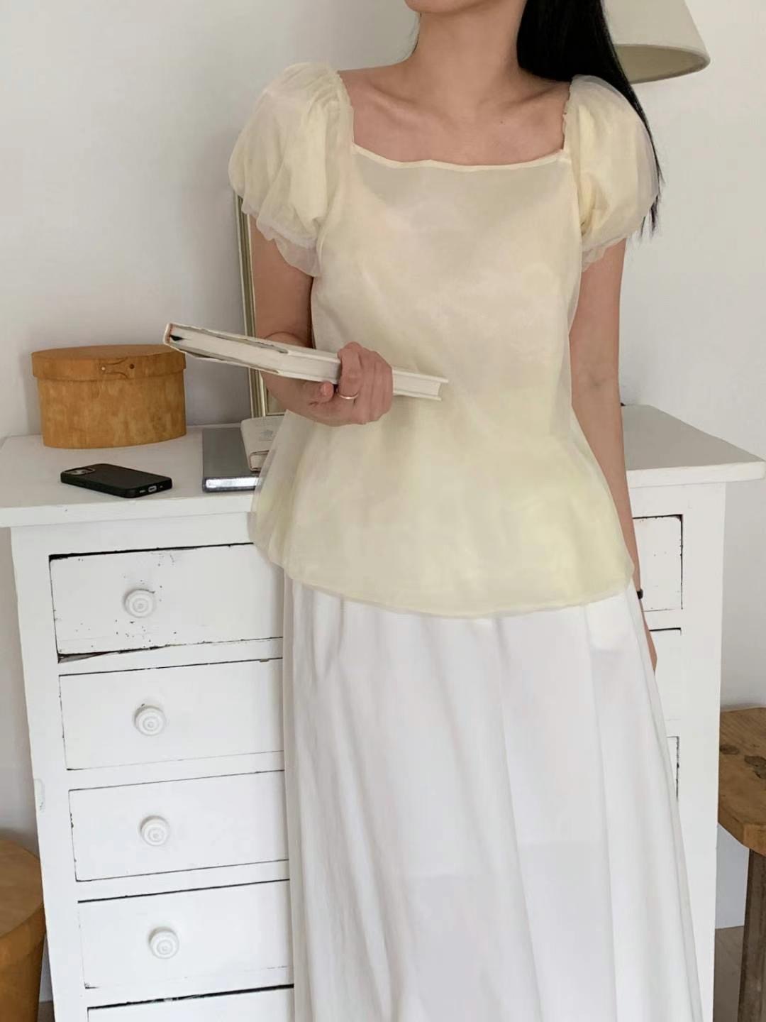 CIRCLE-써클-T韓國直郵女裝新品推薦休閑熱賣職業襯衫蕾絲衫CIRCLE襯衫/蕾絲衫圖色1