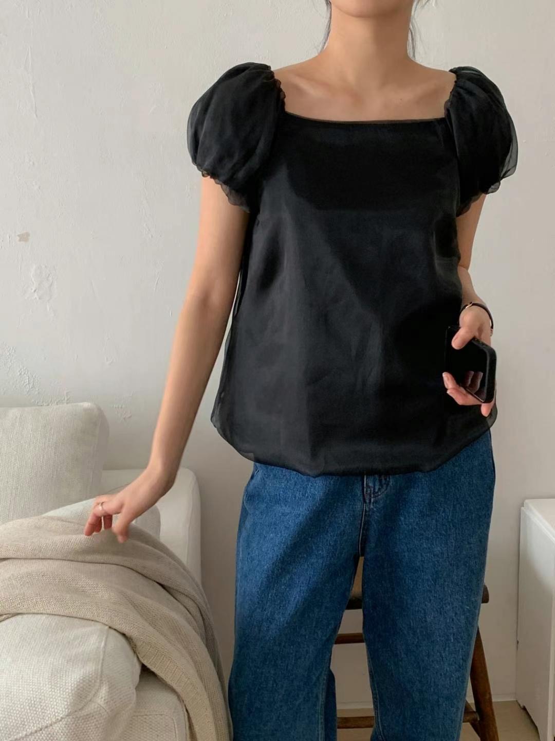 CIRCLE-써클-T韓國直郵女裝新品推薦休閑熱賣職業襯衫蕾絲衫CIRCLE襯衫/蕾絲衫圖色2