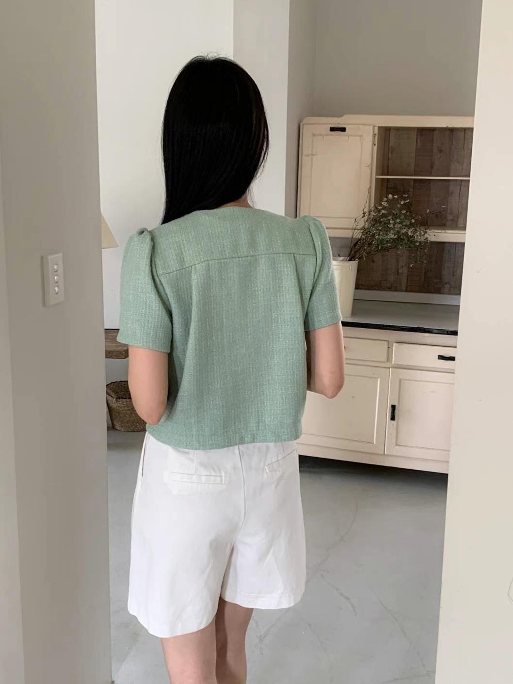 CIRCLE-써클-T韓國直郵東大門實拍女裝新款休閑夾克粗花呢CIRCLE夾克