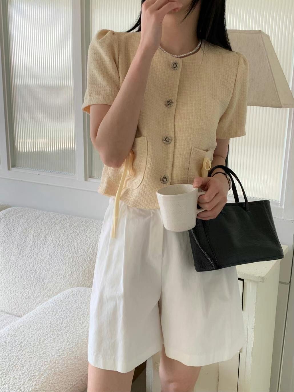 CIRCLE-써클-T韓國直郵東大門實拍女裝新款休閑夾克粗花呢CIRCLE夾克