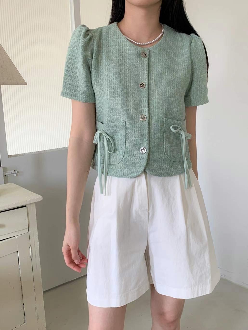 CIRCLE-써클-T韓國直郵東大門實拍女裝新款休閑夾克粗花呢CIRCLE夾克圖色2