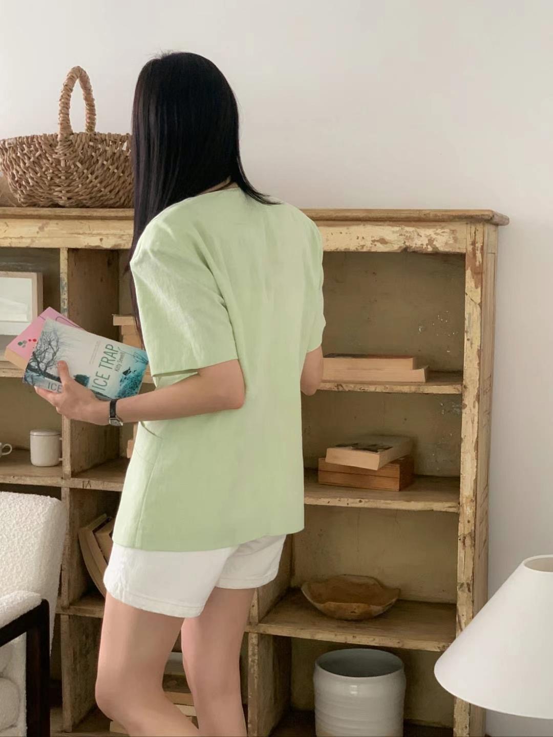 CIRCLE-써클-T韓國直郵東大門實拍女裝新款職業時尚夾克亞麻CIRCLE夾克