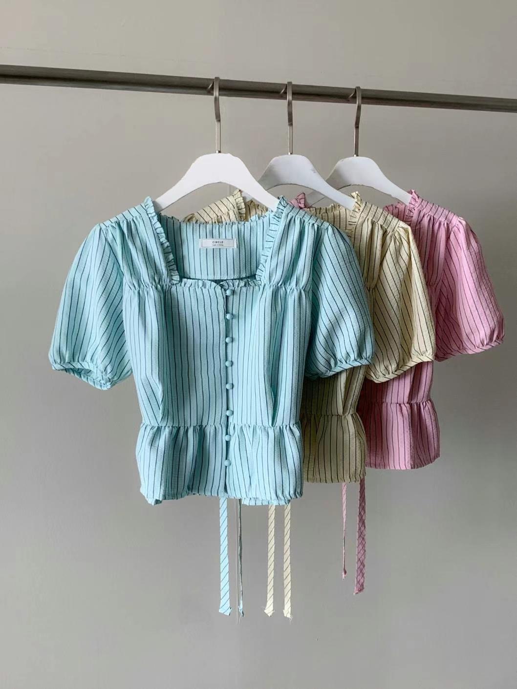 CIRCLE-써클-T直郵韓國代購女裝新款職業24春夏襯衫蕾絲衫CIRCLE襯衫/蕾絲衫圖色3左三色