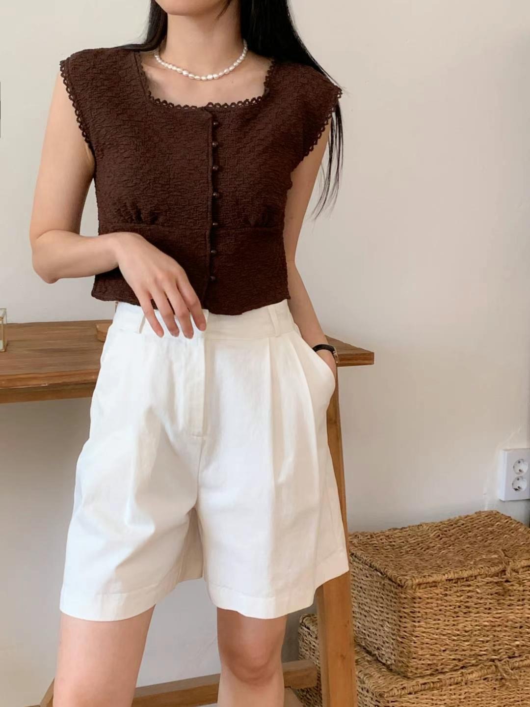 CIRCLE-써클-T韓國直郵女裝新品職業熱賣24春夏襯衫蕾絲衫蕾絲CIRCLE襯衫/蕾絲衫圖色1