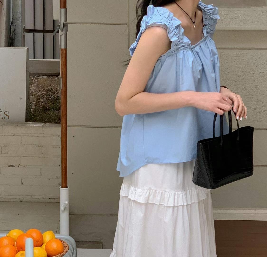 CIRCLE-써클-T韓國直郵女裝新款時尚休閑推薦24春夏襯衫蕾絲衫CIRCLE襯衫/蕾絲衫