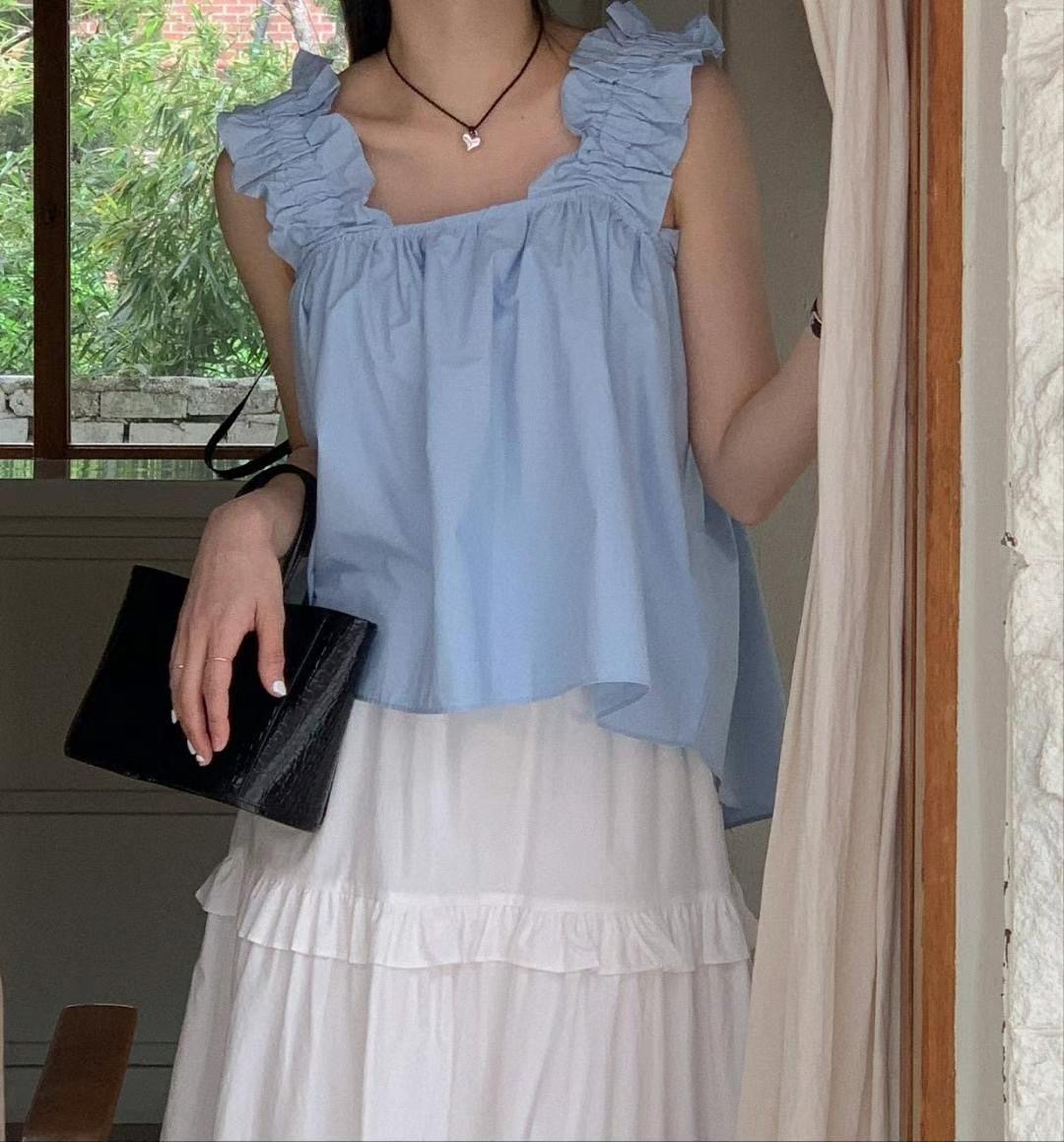 CIRCLE-써클-T韓國直郵女裝新款時尚休閑推薦24春夏襯衫蕾絲衫CIRCLE襯衫/蕾絲衫圖色1