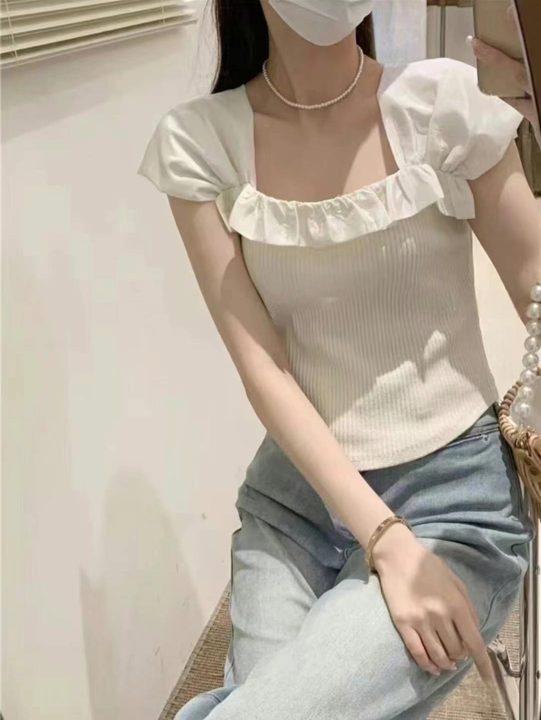 DDUIRYUN韓國直郵東大門代購女裝新品真品熱賣休閑襯衫蕾絲衫DDUIRYUN襯衫/蕾絲衫圖色1