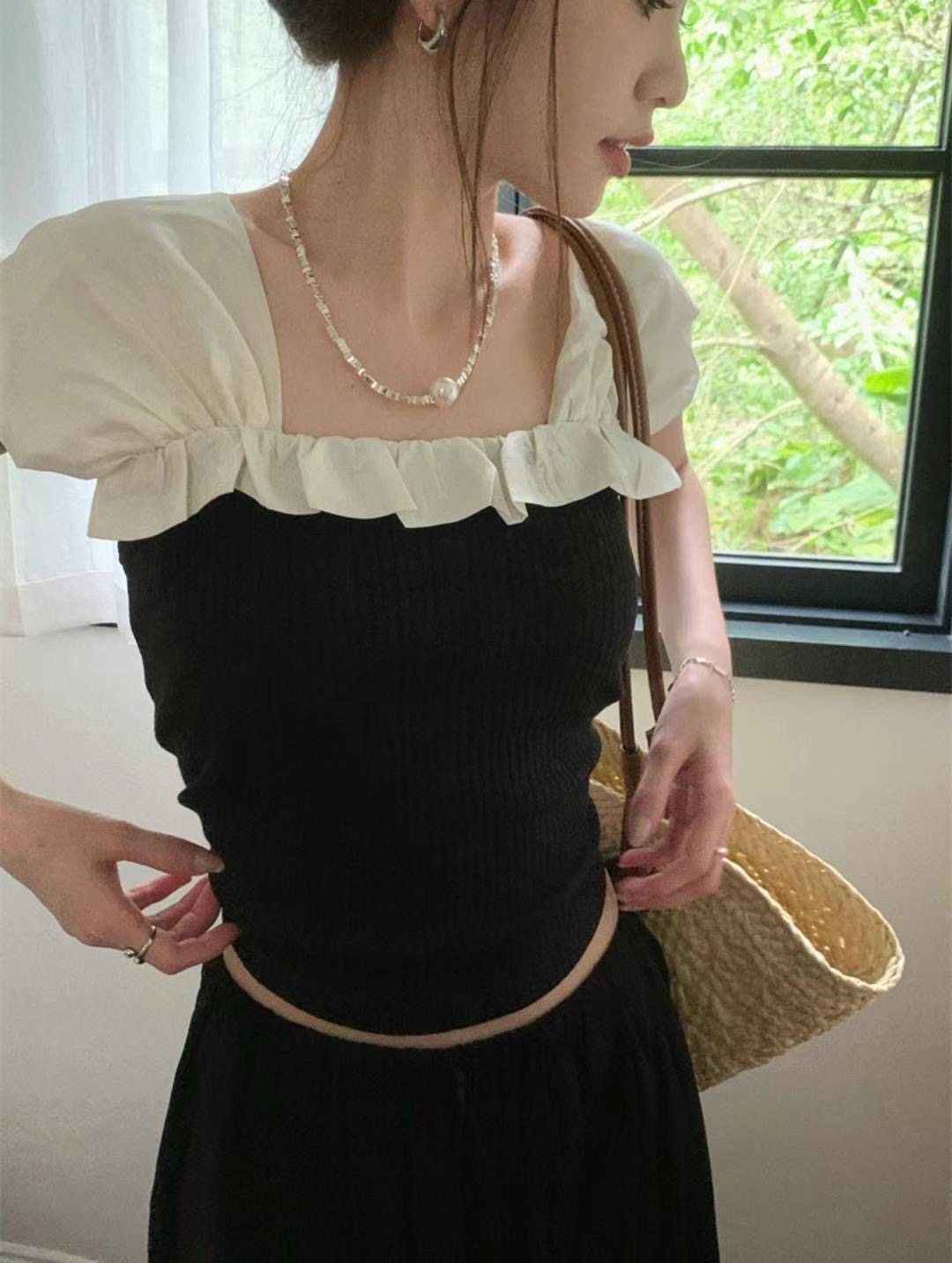 DDUIRYUN韓國直郵東大門代購女裝新品真品熱賣休閑襯衫蕾絲衫DDUIRYUN襯衫/蕾絲衫圖色2