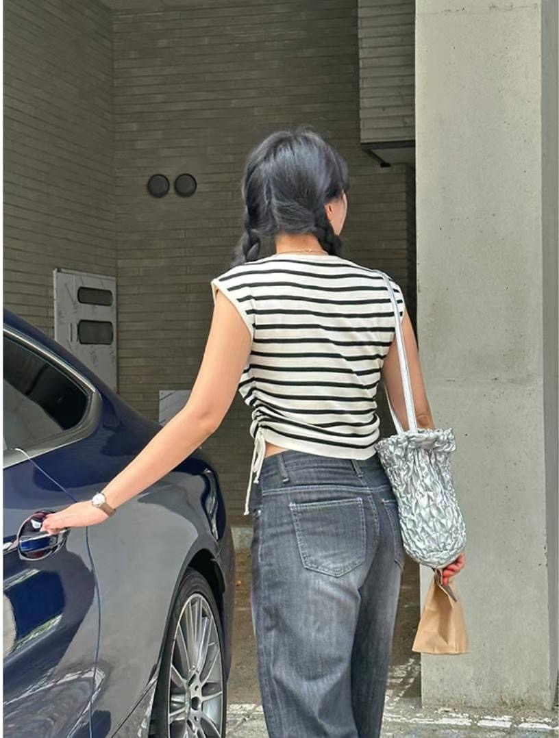 DDUIRYUN直郵韓國代購女裝新款真品時尚熱賣24春夏休閑T恤DDUIRYUNT恤