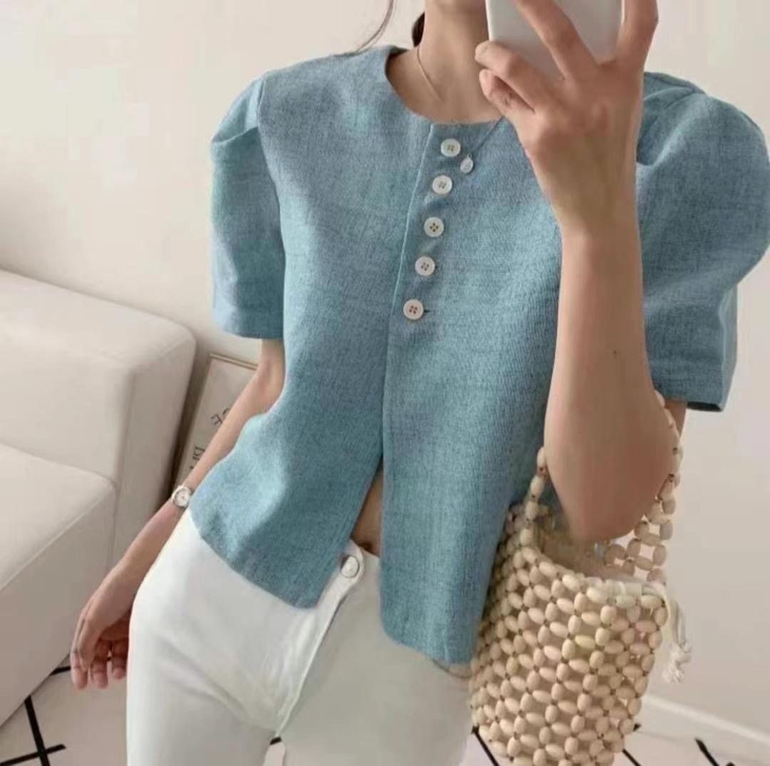 DDUIRYUN直郵韓國代購女裝新款24春夏人氣休閑襯衫蕾絲衫DDUIRYUN襯衫/蕾絲衫