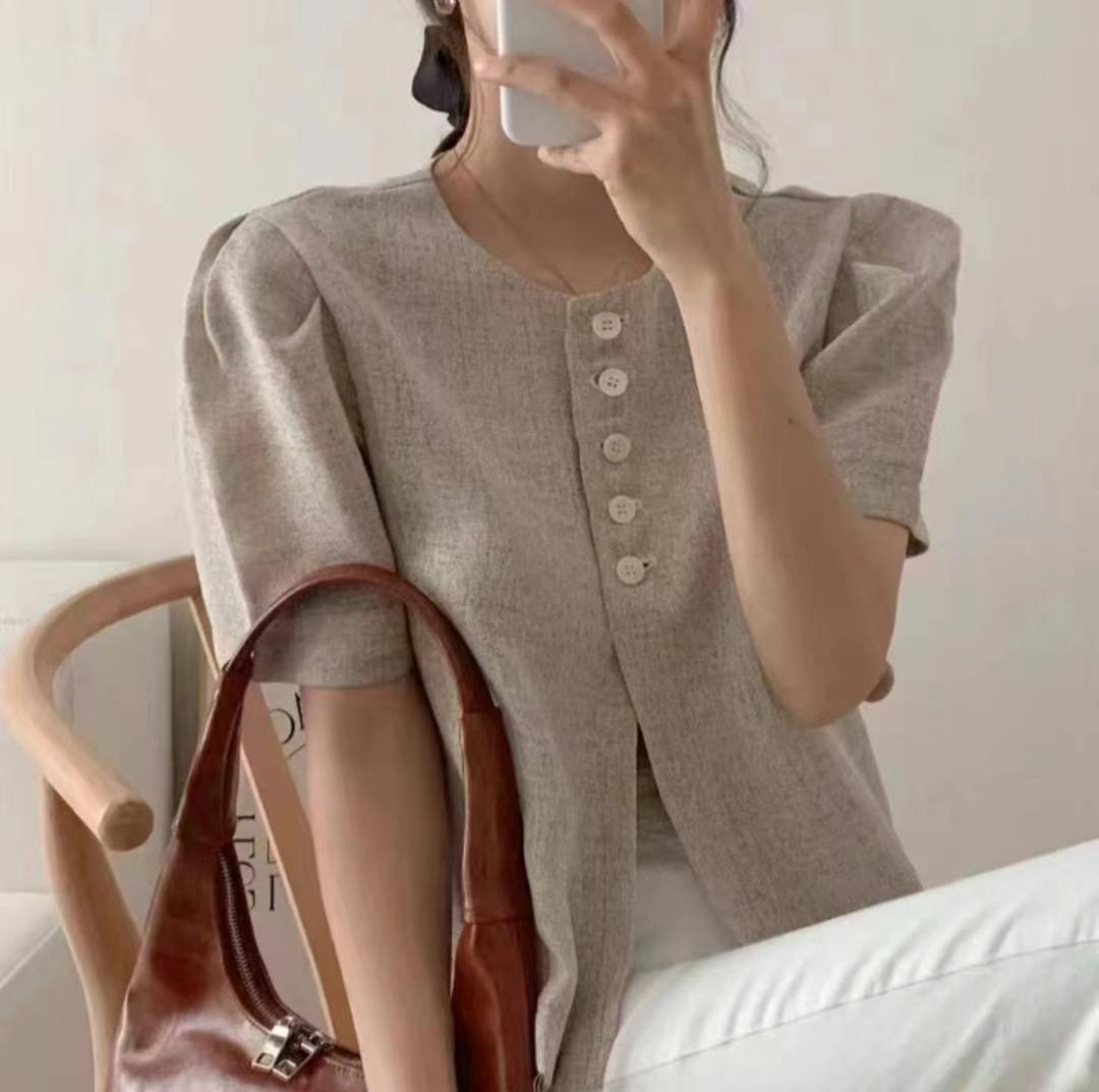 DDUIRYUN直郵韓國代購女裝新款24春夏人氣休閑襯衫蕾絲衫DDUIRYUN襯衫/蕾絲衫圖色2