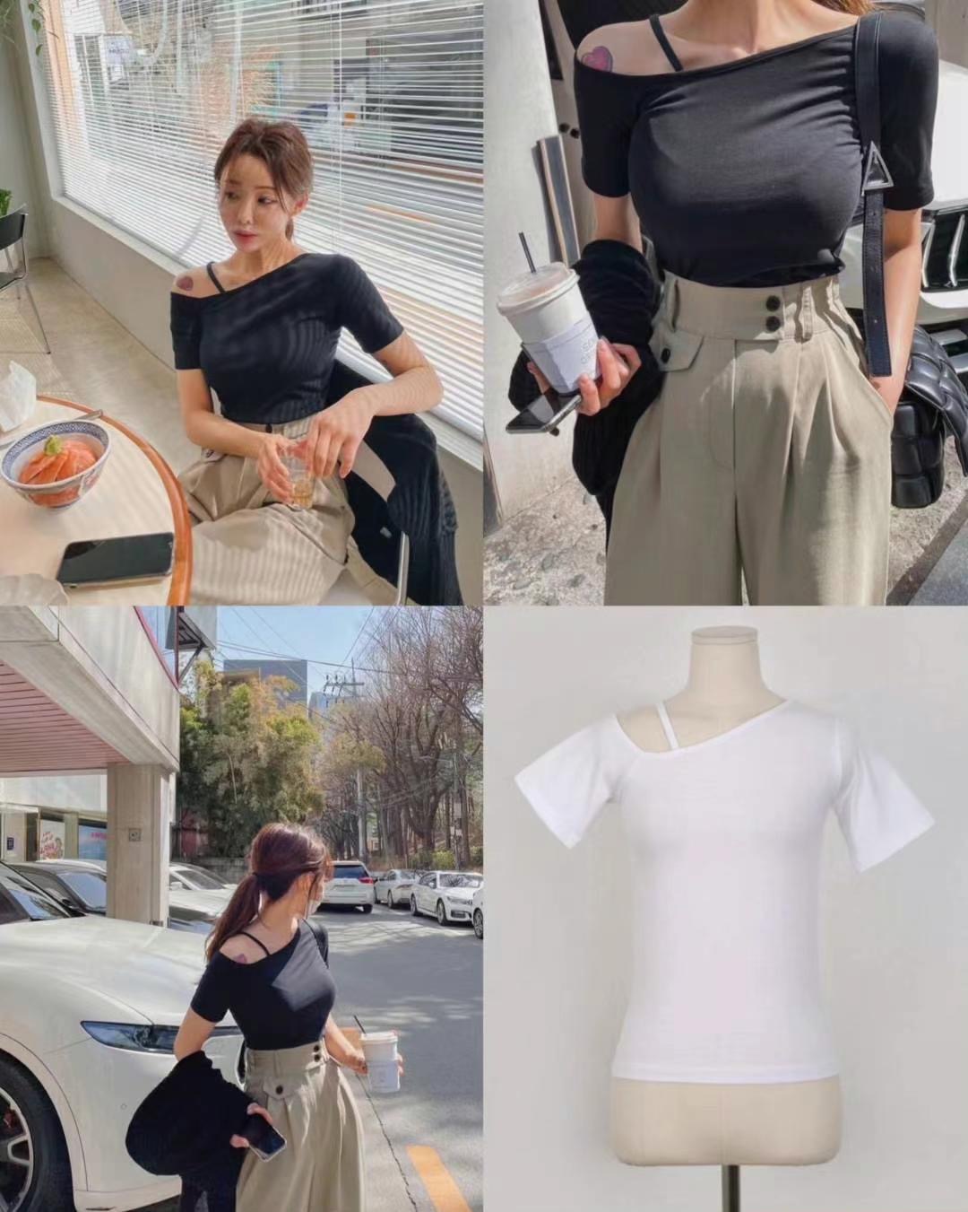 DDUIRYUN直郵韓國代購女裝新款時尚真品推薦熱賣職業人氣T恤DDUIRYUNT恤