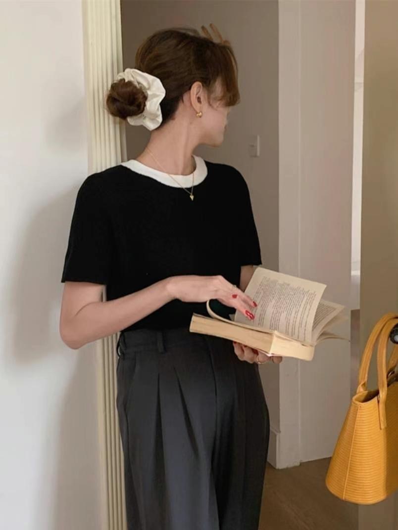 DDUIRYUN直郵韓國代購女裝新品24春夏真品職業熱賣休閑T恤DDUIRYUNT恤