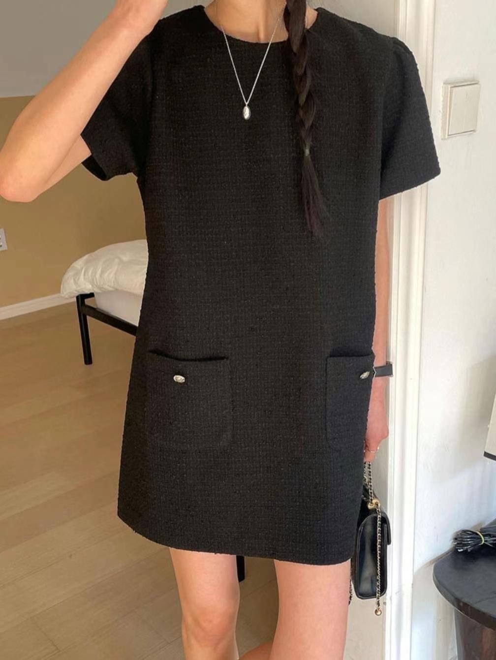 DDUIRYUN韓國直郵女裝新品24春夏職業人氣真品連衣裙花呢DDUIRYUN連衣裙