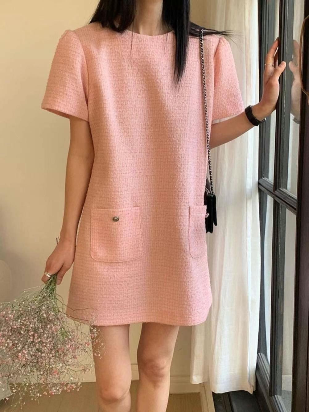 DDUIRYUN韓國直郵女裝新品24春夏職業人氣真品連衣裙花呢DDUIRYUN連衣裙圖色2