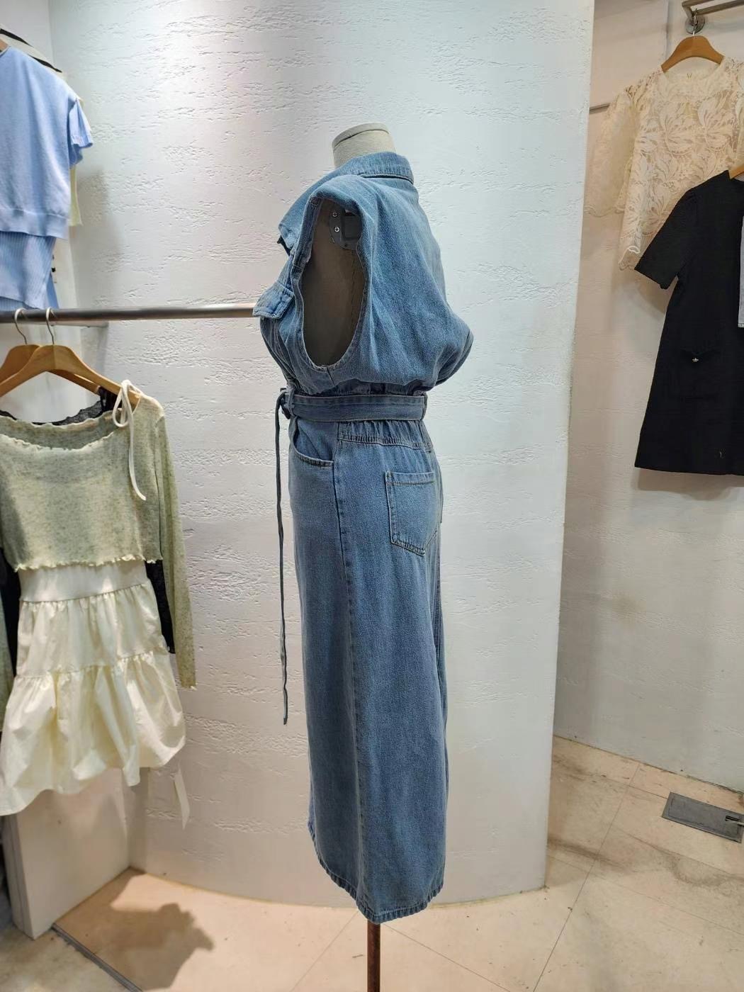 DDUIRYUN韓國直郵女裝新品休閑職業人氣真品熱賣連衣裙牛仔布DDUIRYUN連衣裙