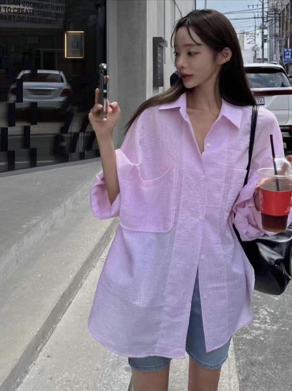 DDUIRYUN韓國直郵東大門代購女裝新款休閑推薦人氣襯衫蕾絲衫DDUIRYUN襯衫/蕾絲衫圖色3