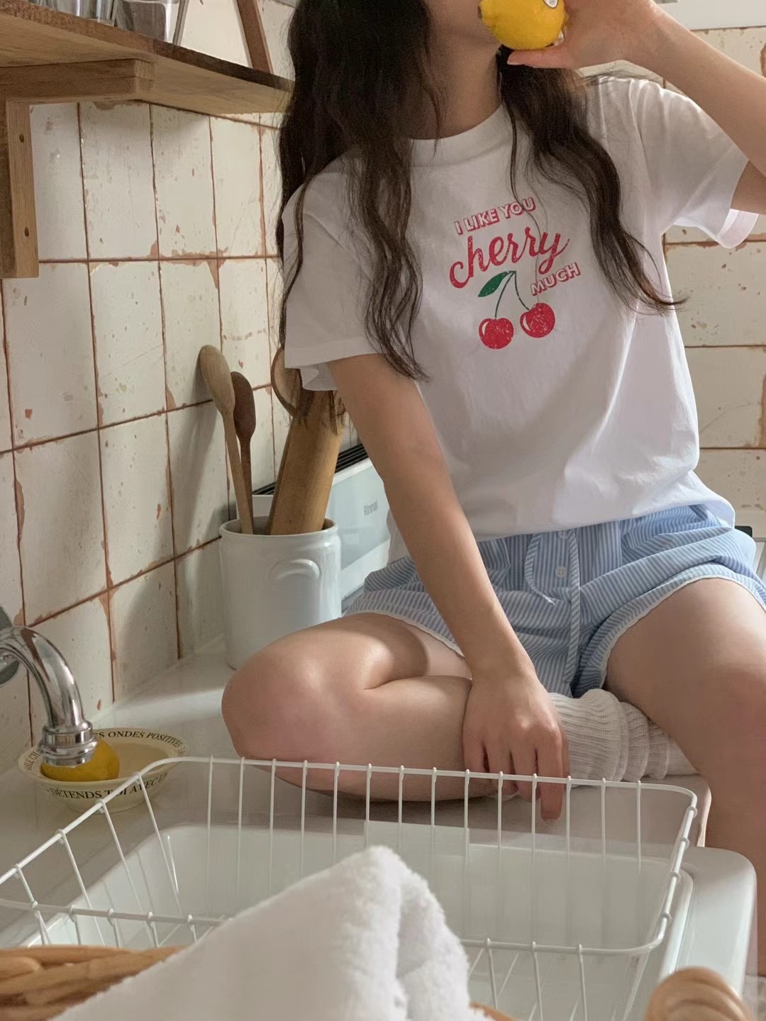 OBE韓國直郵東大門代購女裝新款職業熱賣24春夏推薦時尚T恤OBET恤圖色2