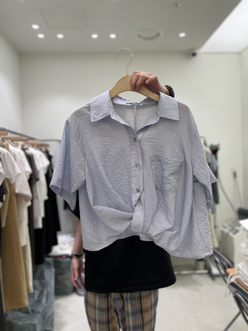 SELLER直郵韓國代購女裝新款24春夏時尚休閑真品襯衫蕾絲衫BEFORE SUNRISE襯衫/蕾絲衫