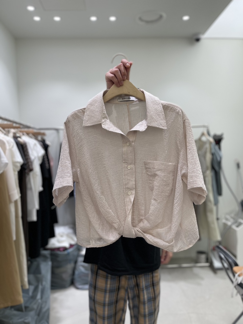 SELLER直郵韓國代購女裝新款24春夏時尚休閑真品襯衫蕾絲衫BEFORE SUNRISE襯衫/蕾絲衫圖色2