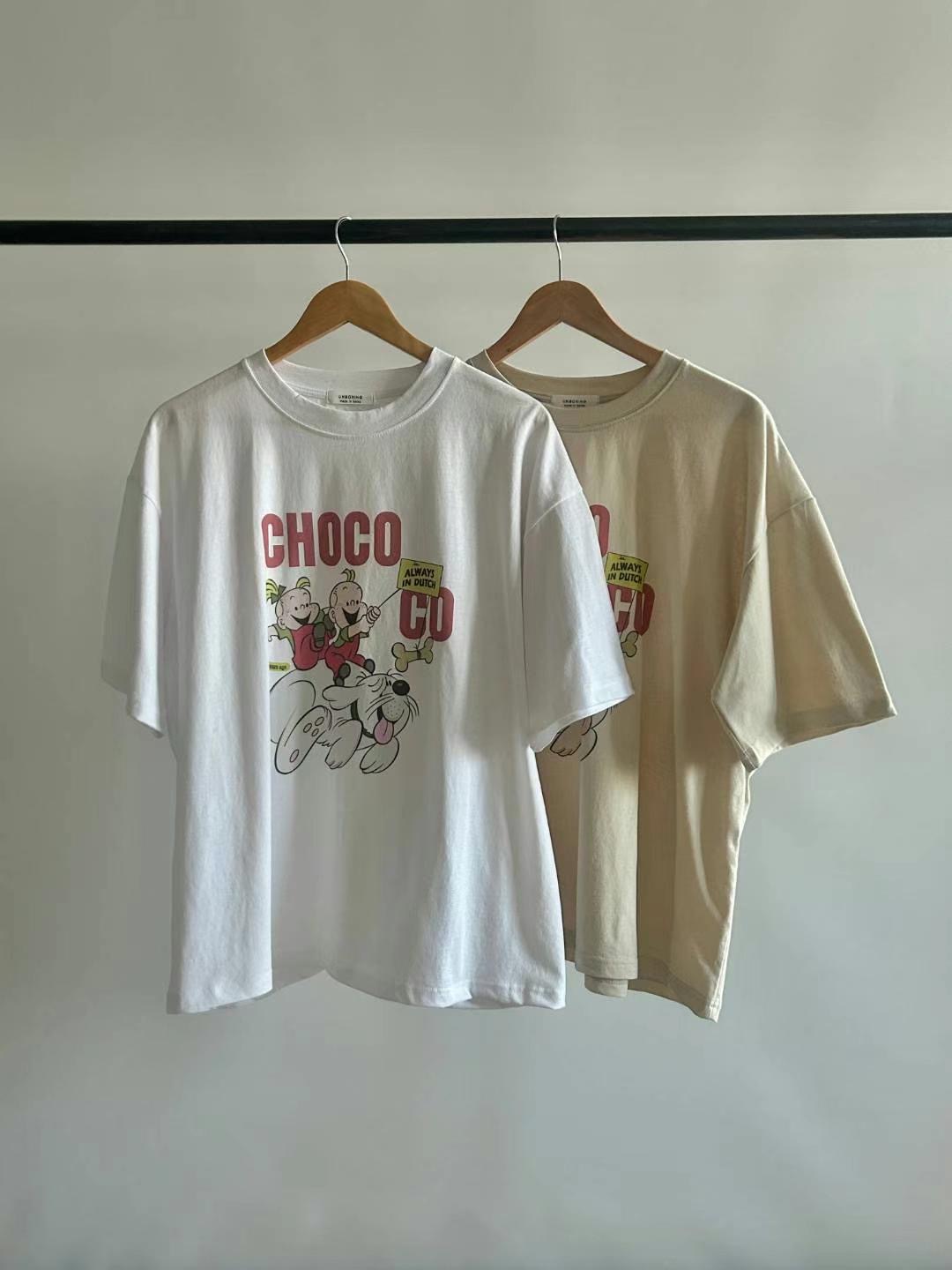 UNBOXING韓國直郵東大門代購女裝新品時尚休閑24春夏職業T恤UNBOXINGT恤圖色2左二色