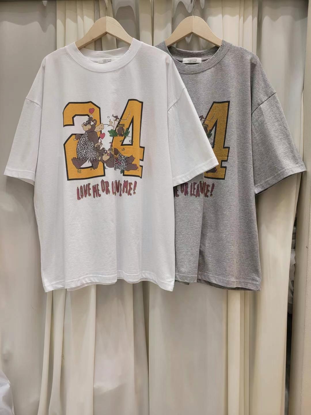 UNBOXING韓國直郵女裝新品24春夏真品推薦熱賣休閑人氣T恤UNBOXINGT恤圖色2左二色