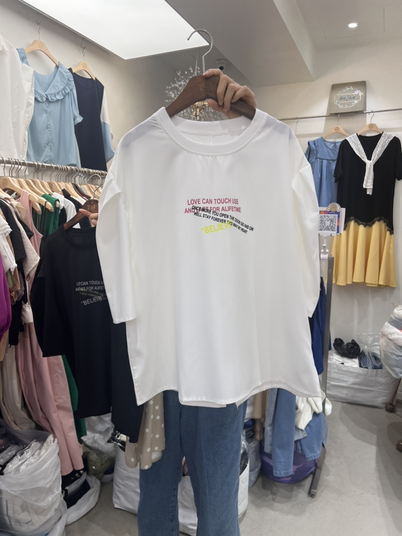 HOJAE韓國直郵女裝新款職業24春夏人氣真品時尚推薦休閑T恤HOJAET恤圖色2
