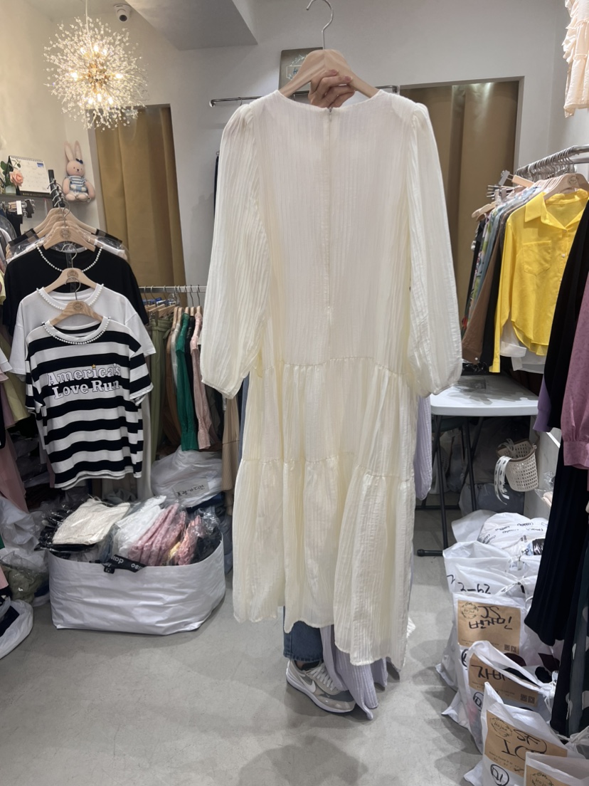 HOJAE直郵韓國代購女裝新款24春夏人氣時尚職業連衣裙百褶HOJAE連衣裙