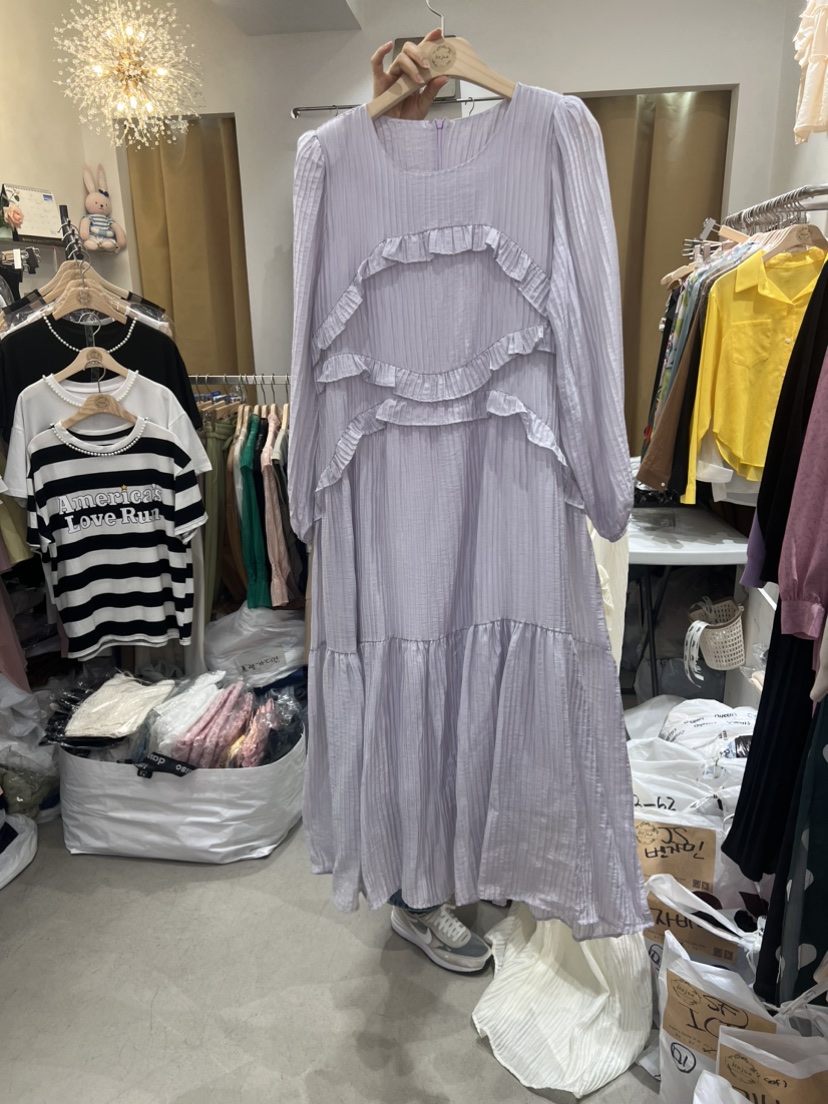 HOJAE直郵韓國代購女裝新款24春夏人氣時尚職業連衣裙百褶HOJAE連衣裙圖色2