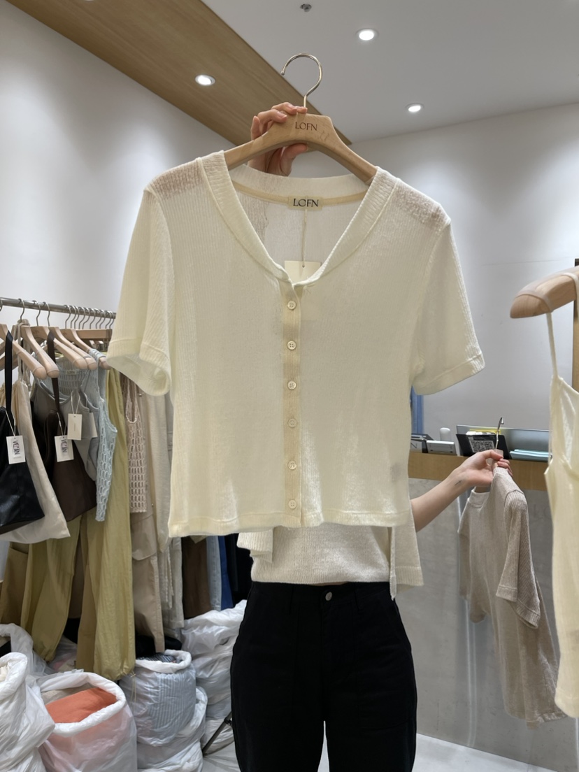 LOFN韓國直郵東大門實拍女裝新品熱賣真品職業時尚休閑針織衫CURVY針織衫