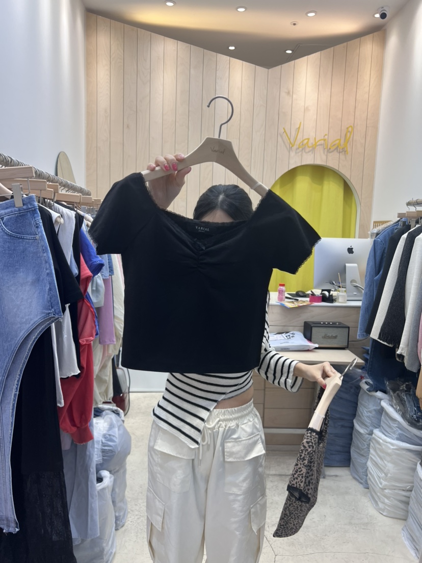 VARIAL韓國直郵女裝新品24春夏真品職業熱賣休閑推薦人氣T恤VARIALT恤圖色2