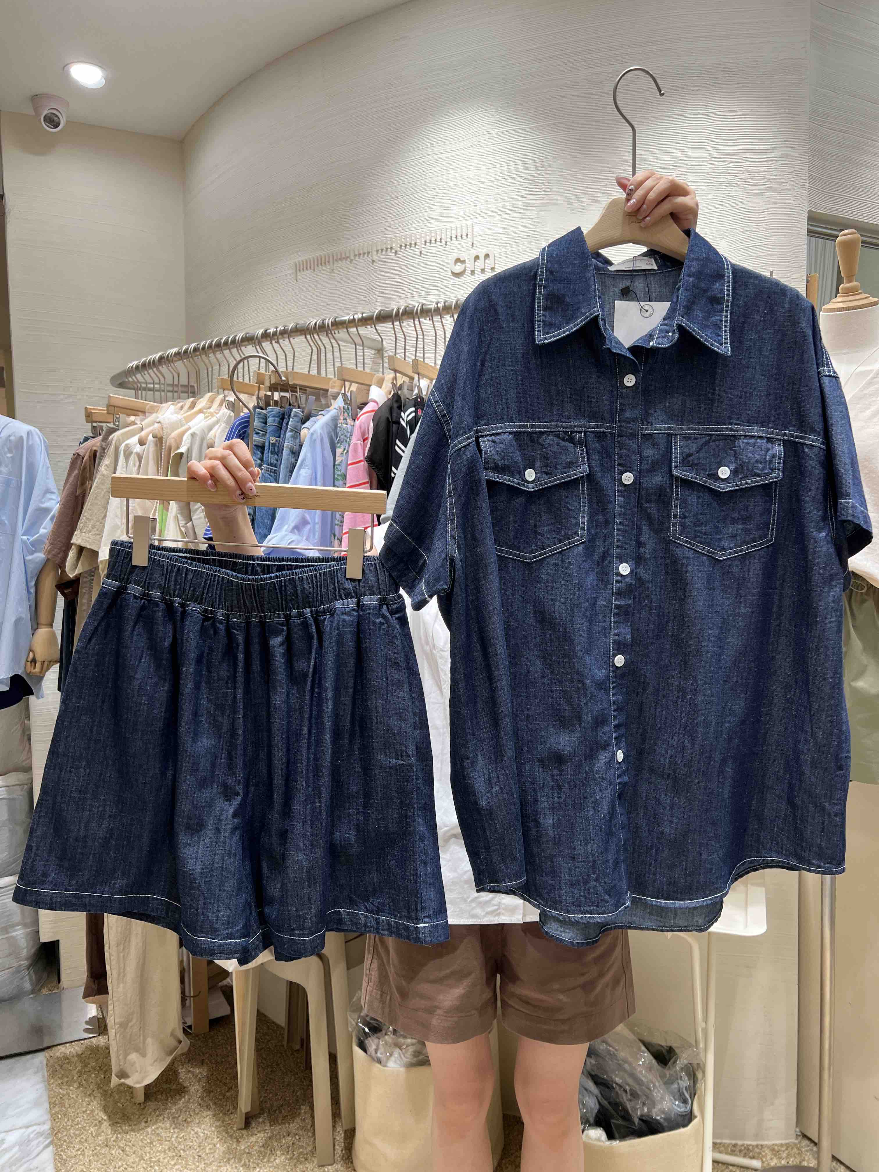 CM韓國直郵東大門實拍女裝新品時尚熱賣24春夏褲子牛仔布CM褲子