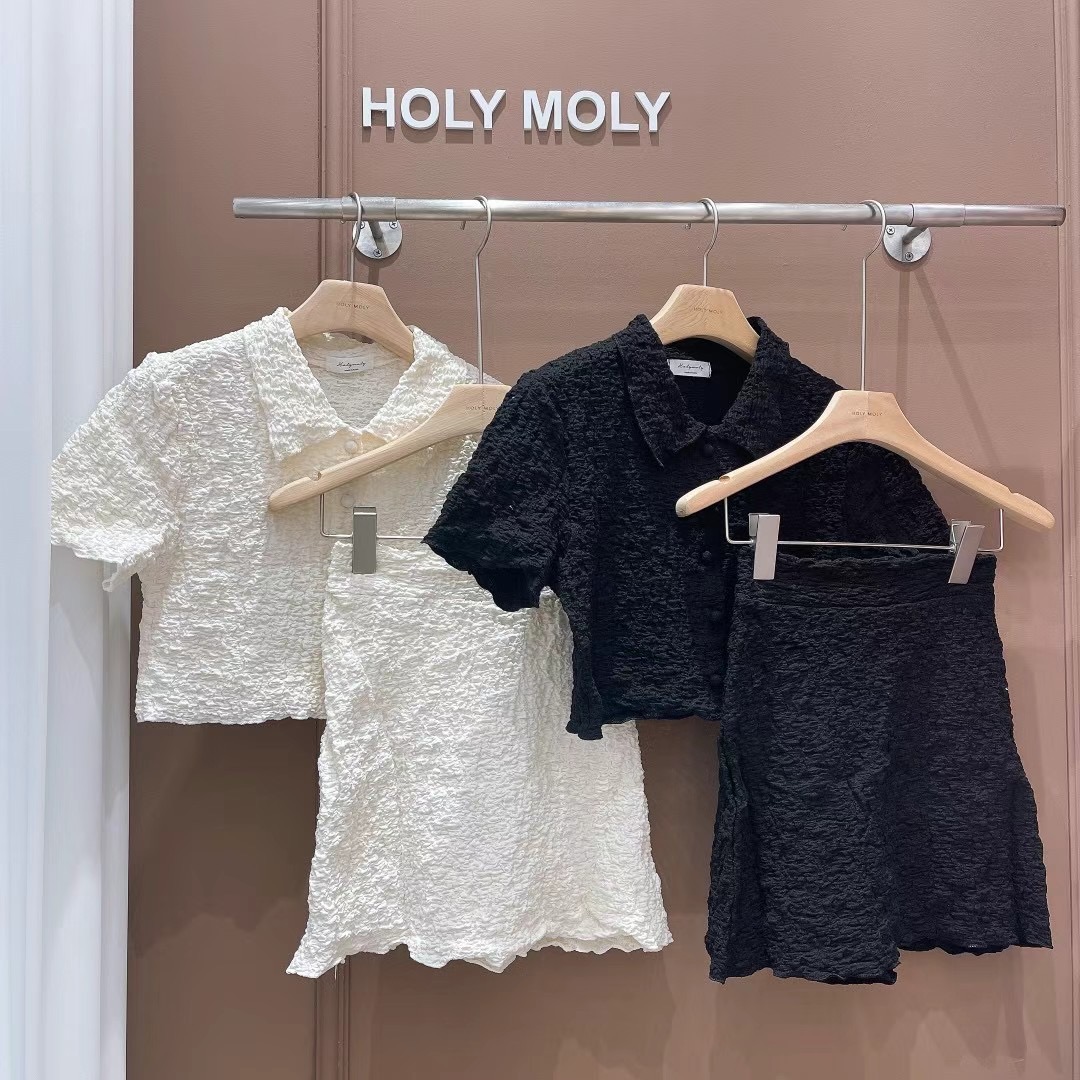 HOLYMOLY韓國直郵女裝新品推薦職業休閑時尚24春夏熱賣套裝DKS08套裝圖色2左二色