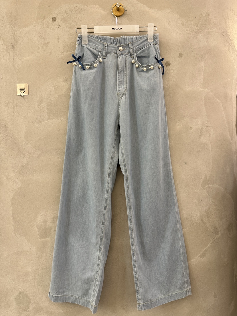 MULCUP-預定5-30天內韓國直郵東大門實拍女裝新款24春夏牛仔褲CABINET牛仔褲
