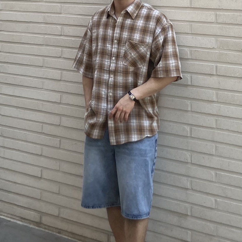 ROA-男裝韓國直郵東大門實拍女裝新品休閑時尚襯衫蕾絲衫格紋ROA襯衫/蕾絲衫