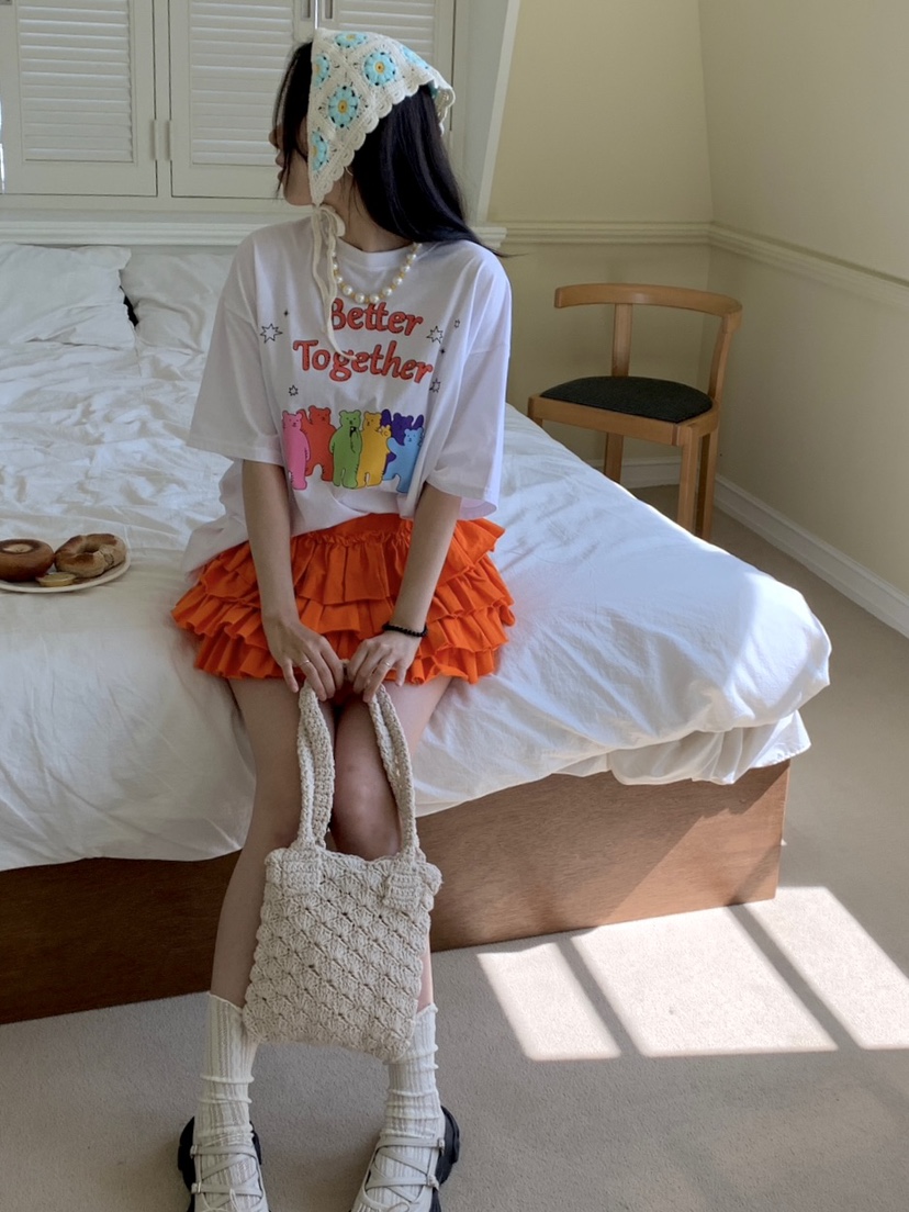 SUNDAY MOOD韓國直郵女士新品人氣熱賣24春夏真品推薦T恤BOWIET恤