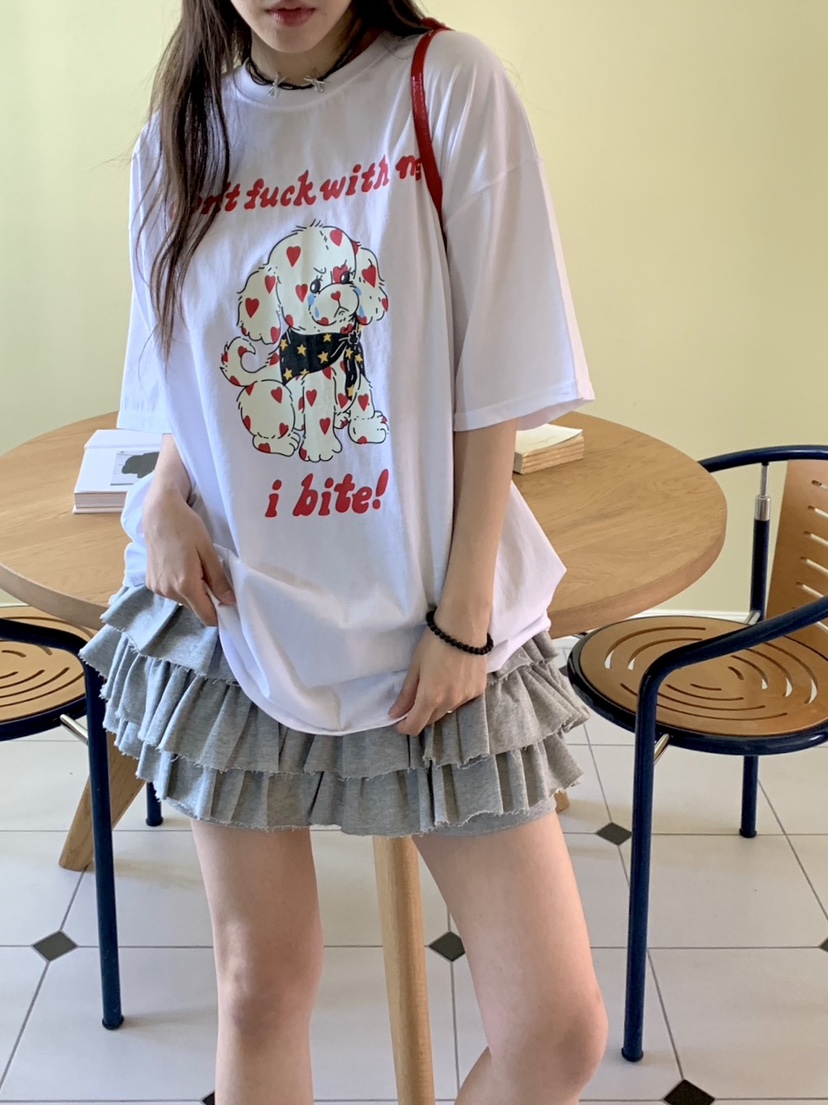 SUNDAY MOOD韓國直郵女士新款休閑24春夏人氣職業真品T恤BOWIET恤