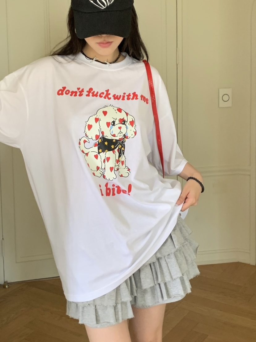 SUNDAY MOOD韓國直郵女士新款休閑24春夏人氣職業真品T恤BOWIET恤