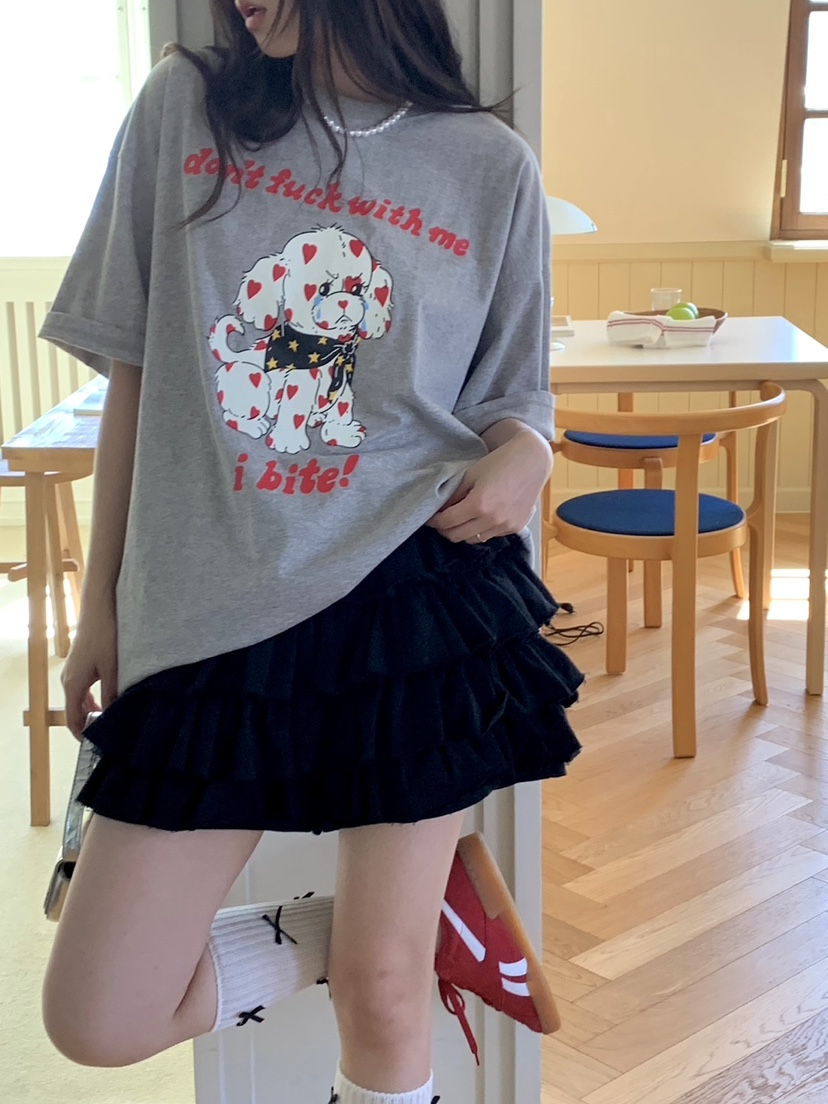 SUNDAY MOOD韓國直郵女士新款休閑24春夏人氣職業真品T恤BOWIET恤