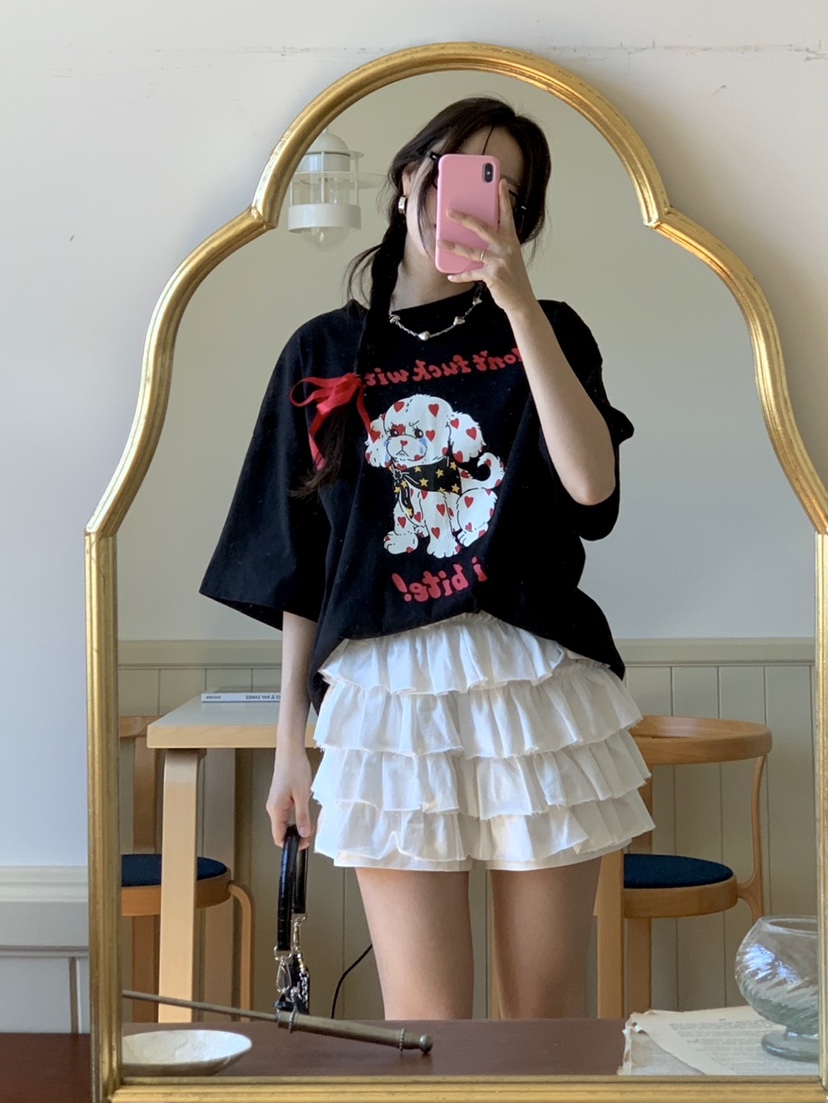 SUNDAY MOOD韓國直郵女士新款休閑24春夏人氣職業真品T恤BOWIET恤