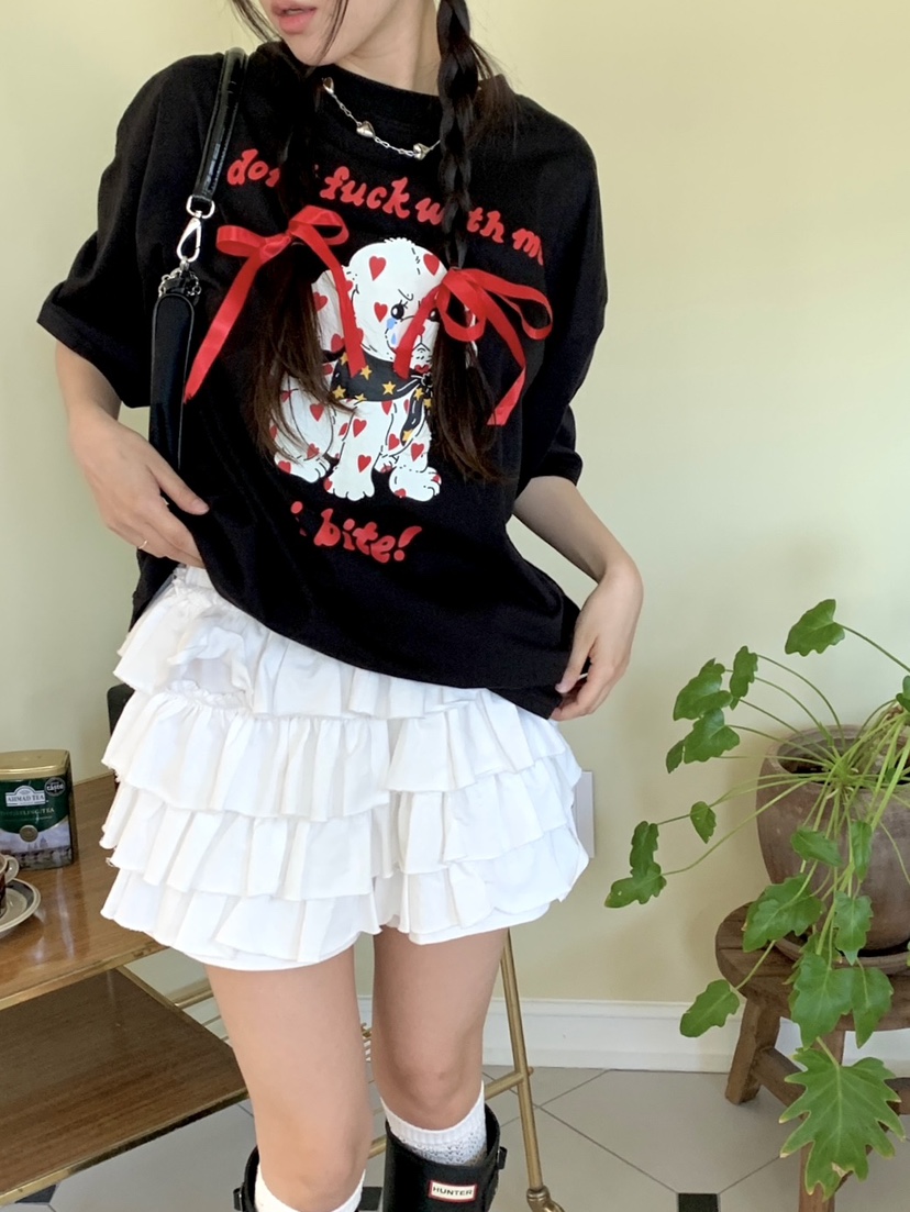SUNDAY MOOD韓國直郵女士新款休閑24春夏人氣職業真品T恤BOWIET恤