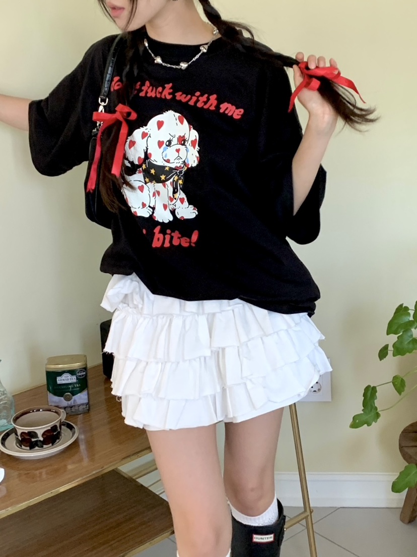 SUNDAY MOOD韓國直郵女士新款休閑24春夏人氣職業真品T恤BOWIET恤