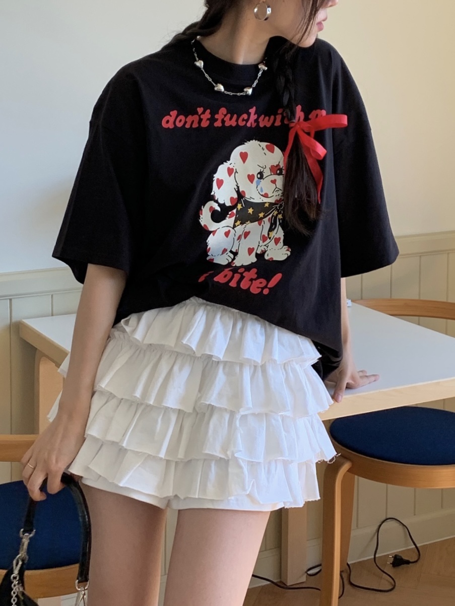 SUNDAY MOOD韓國直郵女士新款休閑24春夏人氣職業真品T恤BOWIET恤
