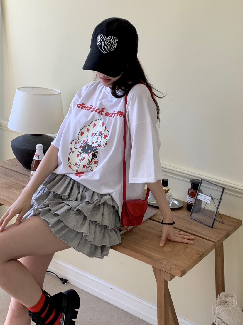 SUNDAY MOOD韓國直郵女士新款休閑24春夏人氣職業真品T恤BOWIET恤