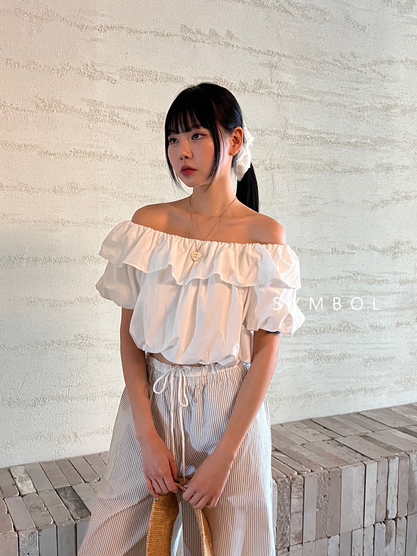 SYMBOL直郵韓國代購女裝新品推薦休閑時尚人氣襯衫蕾絲衫短款SYMBOL襯衫/蕾絲衫