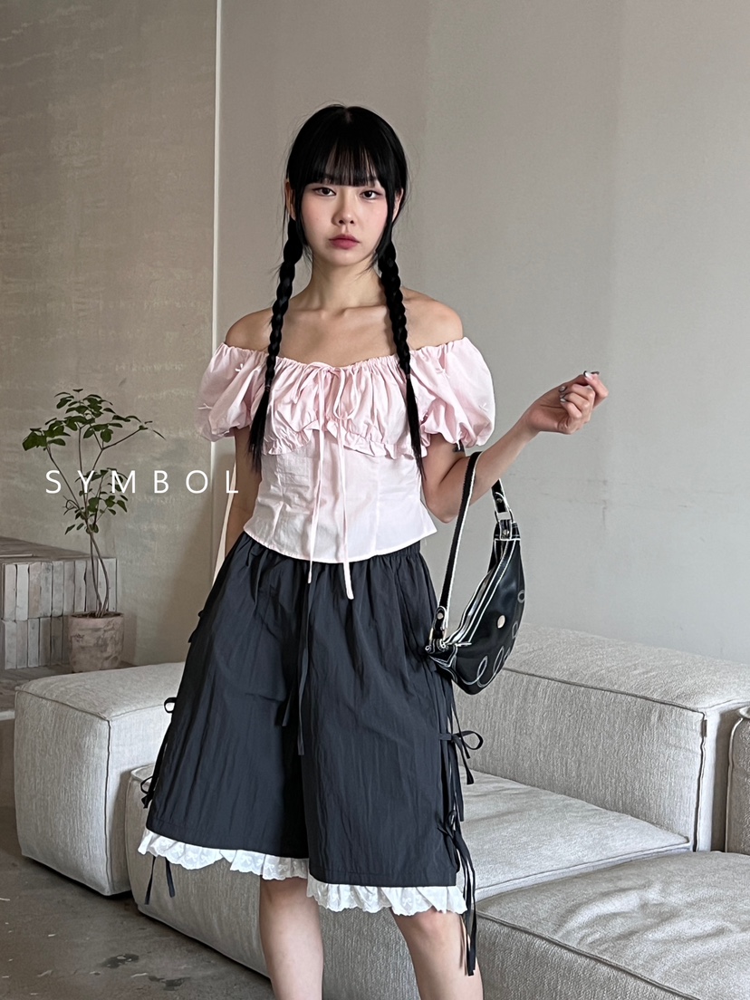 SYMBOL韓國直郵東大門實拍女裝新品熱賣推薦24春夏襯衫蕾絲衫SYMBOL襯衫/蕾絲衫