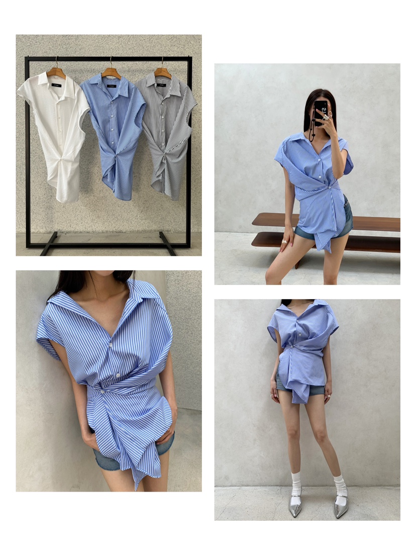 STAGE韓國直郵東大門實拍女士新款熱賣職業24春夏襯衫蕾絲衫STAGE襯衫/蕾絲衫
